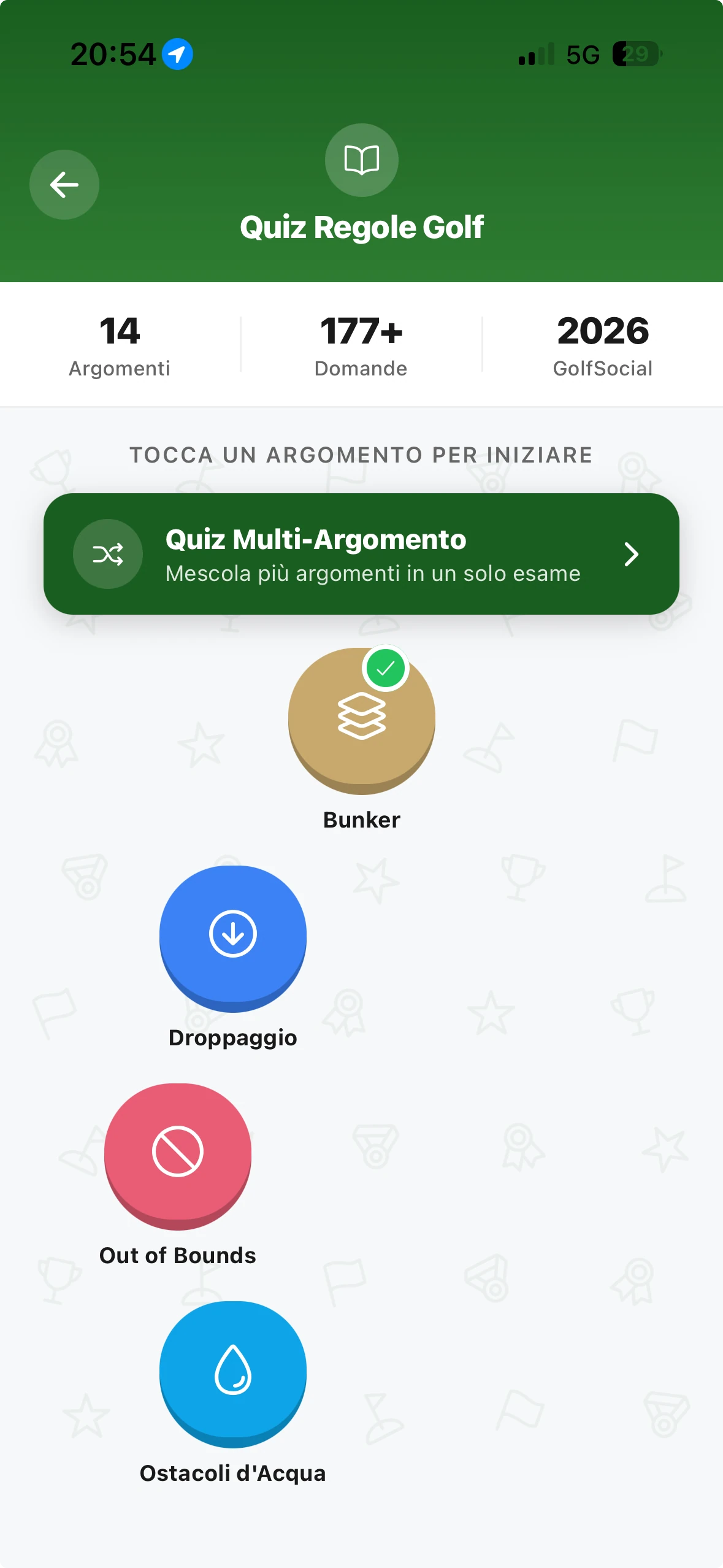 Quiz Regole Golf